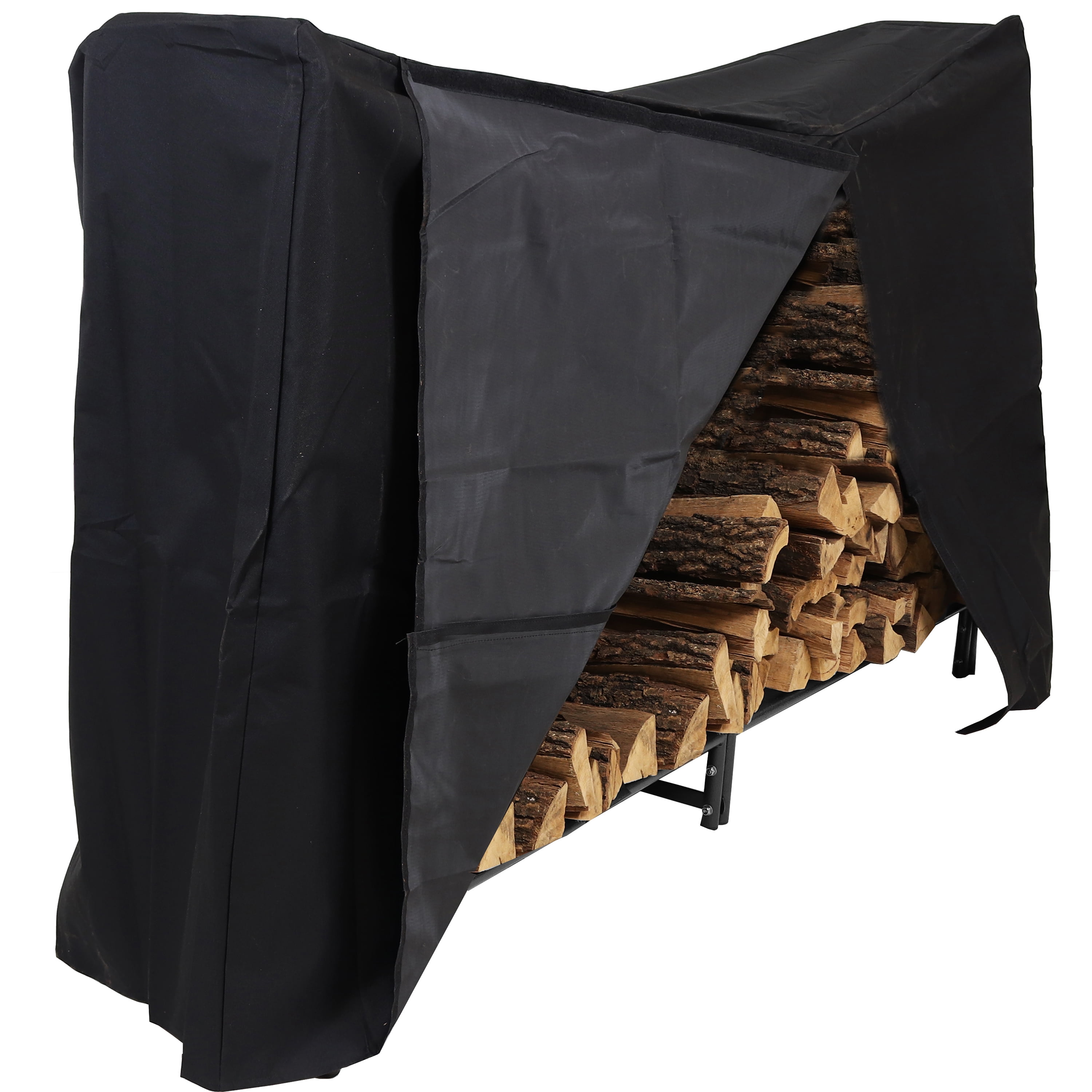 Sunnydaze Outdoor HeavyDuty Steel Firewood Log Rack Holder and Weather