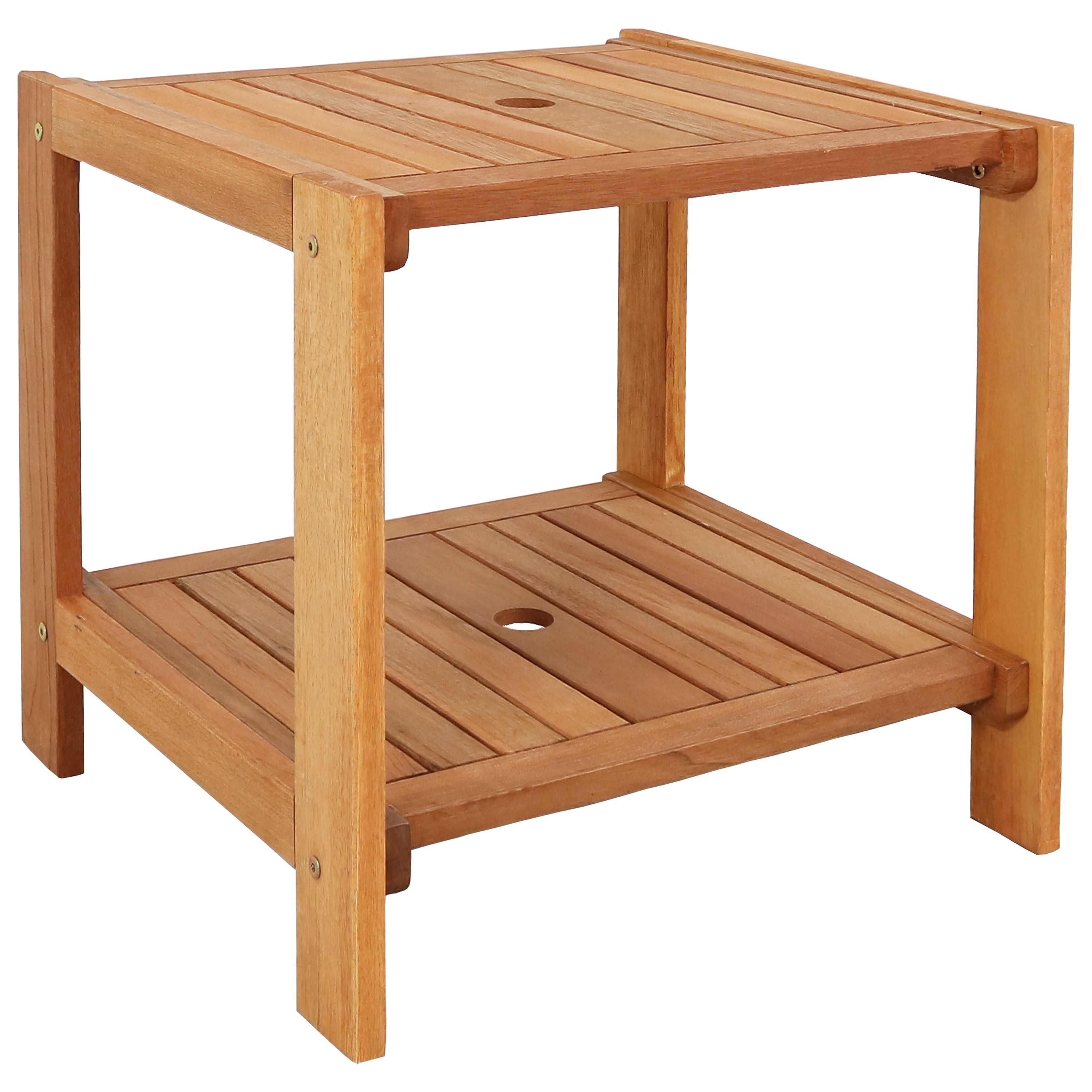 Sunnydaze Outdoor Meranti Wood With Teak Oil Finish Wooden Patio Accent