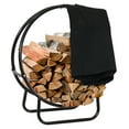 thumbnail image 1 of Sunnydaze Outdoor Modern Powder-Coated Steel Firewood Log Hoop Rack with PVC Cover, 1 of 13
