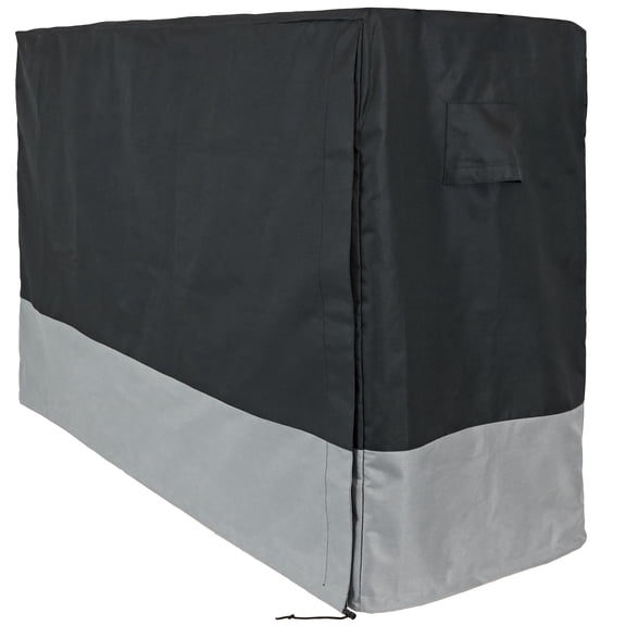 Sunnydaze Outdoor Weather-Resistant Heavy-Duty Polyester with PVC Backing Firewood Log Rack Cover - 4' - Gray and Black