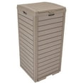 thumbnail image 1 of Sunnydaze 39-Gallon Patio Trash Can with Lid - Outdoor Garbage Can with Built-In Drip Tray - Weather-Resistant Resin - Light Gray, 1 of 18