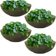 thumbnail image 1 of Sunnydaze Percival 20.75" x 20.75" x 11.5" Round Sable Polyresin Outdoor Planter Pot 4-Count, 1 of 11