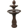 thumbnail image 1 of Sunnydaze Pineapple Traditional Rust 2-Tier Polyresin Solar Fountain with Battery, 1 of 15