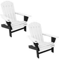 thumbnail image 1 of Sunnydaze Plastic All-Weather Heavy-Duty Outdoor Adirondack Chair with Drink Holder, White and Black, 2pk, 1 of 8