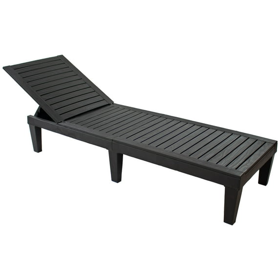 Sunnydaze Polypropylene Resin Outdoor Chaise Lounge - Black