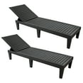thumbnail image 1 of Sunnydaze Polypropylene Resin Outdoor Chaise Lounge -Set of 2, Black, 1 of 13