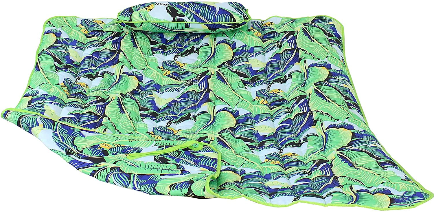 Sunnydaze Quilted Hammock Pad and Pillow Set Exotic Foliage