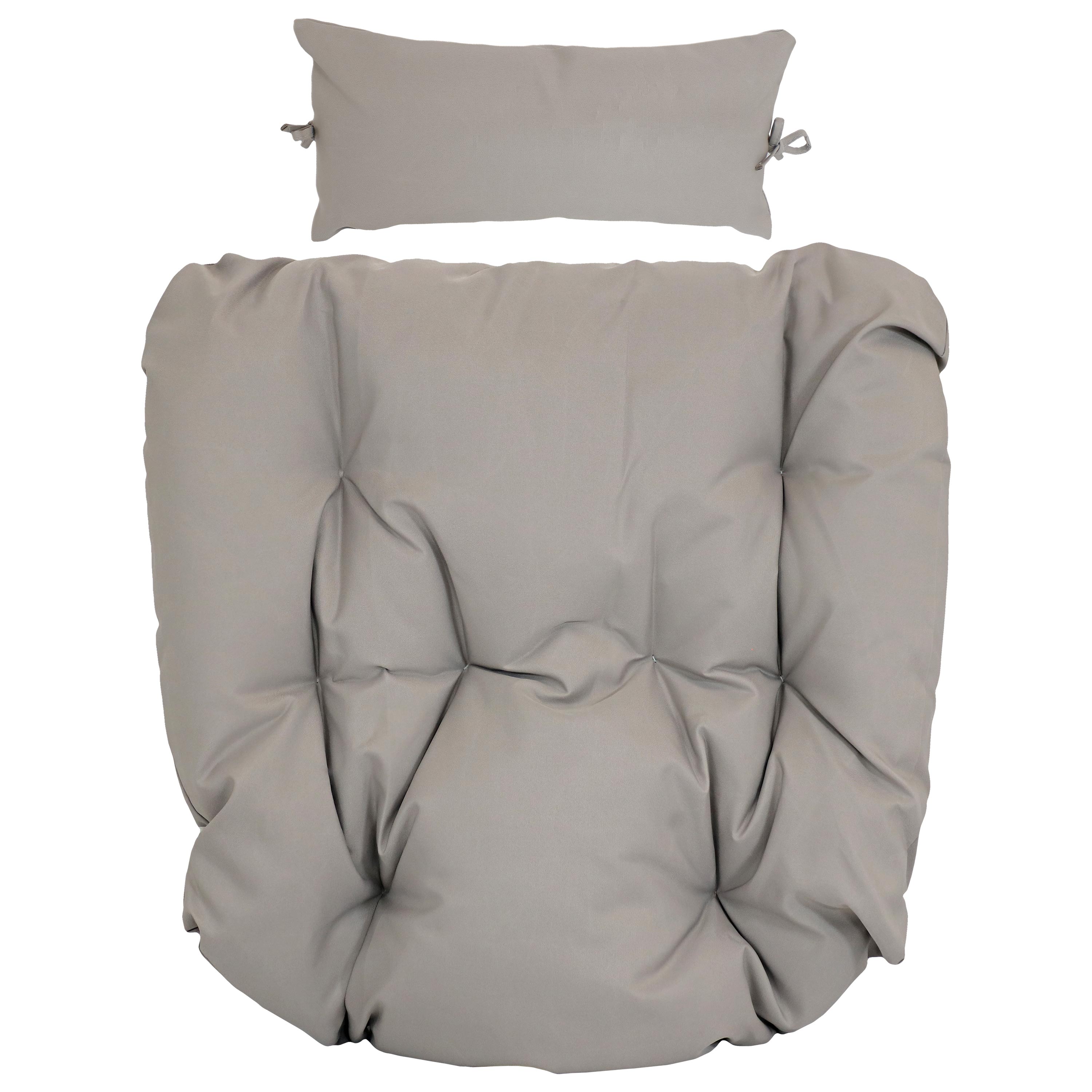 Sunnydaze Replacement Seat Cushion and Headrest Pillow for Caroline Egg Chair - Gray - image 1 of 7