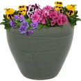 thumbnail image 1 of Sunnydaze Resort 13.5" x 13.5" x 12" Round Gray Ceramic Outdoor Planter, 1 of 13