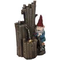 Sunnydaze Resting Gnome Polyresin Outdoor Water Fountain with Lights