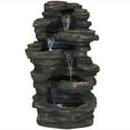 thumbnail image 1 of Sunnydaze Rocky Falls Polystone Outdoor Water Fountain with Lights, 1 of 10