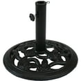 thumbnail image 1 of Sunnydaze Rose Blossom 17 lb Black Round Cast Iron Market Umbrella Base, 1 of 9