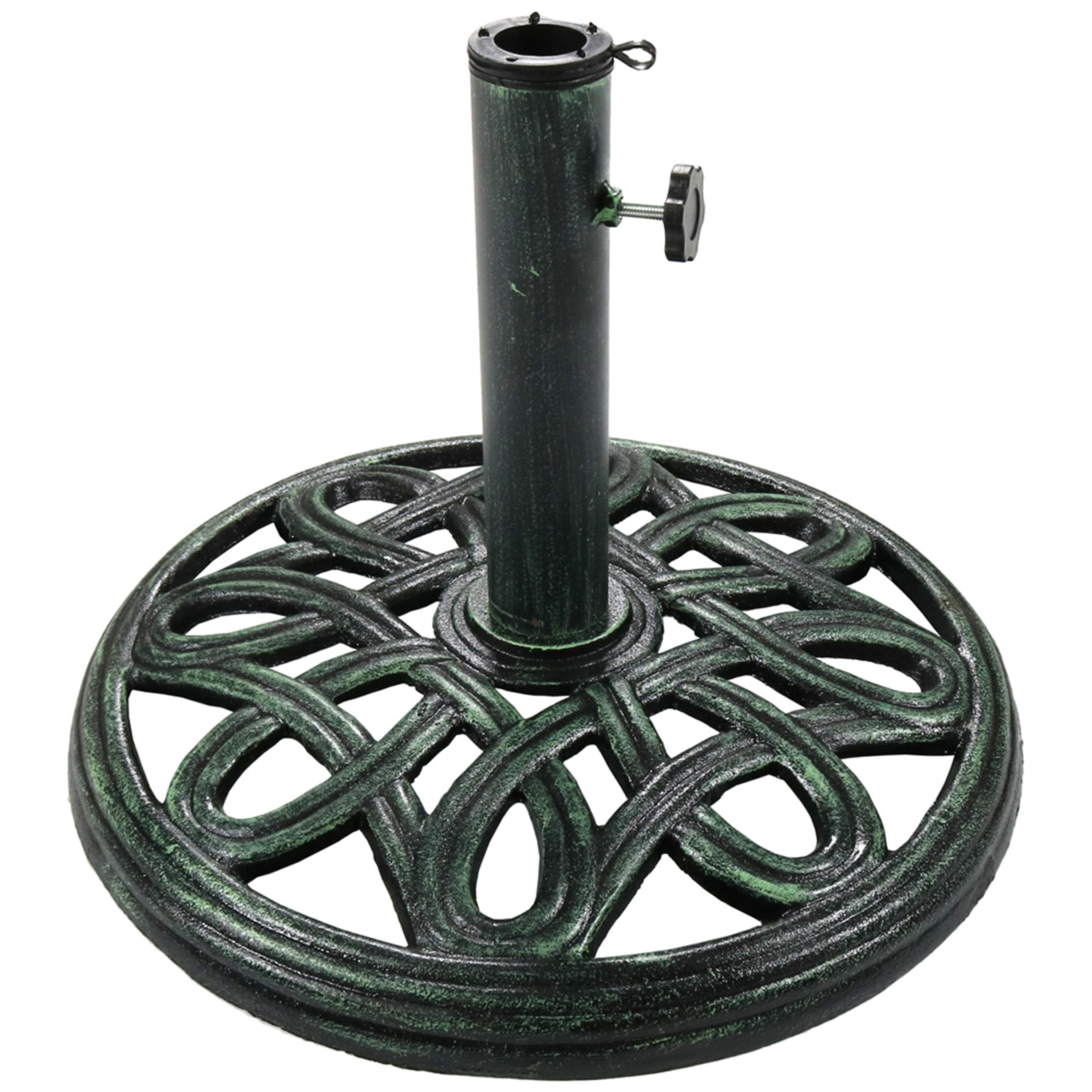Sunnydaze 24 lb Green Round Cast Iron Market Umbrella Base Sunnydaze 24 lb Green Round Cast Iron Market Umbrella Base