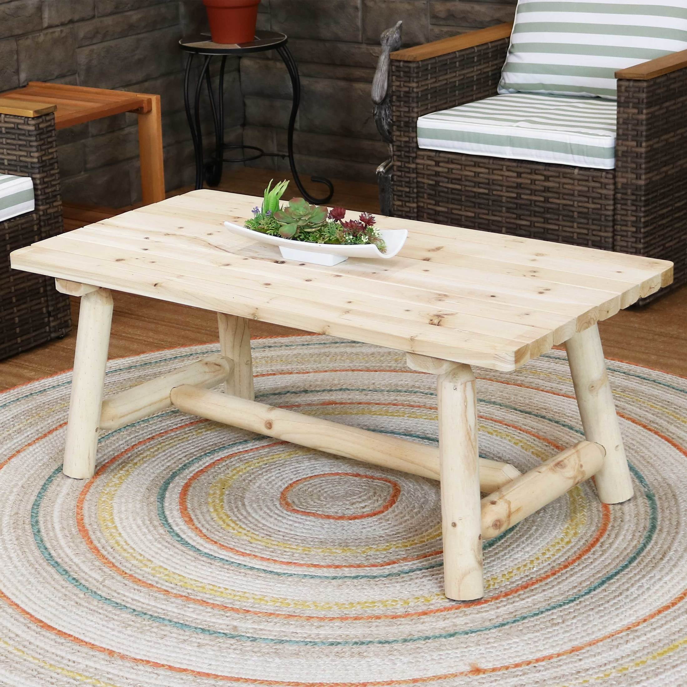 Rustic Unfinished Natural Fir Wood 41'' Coffee Table