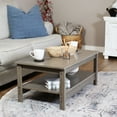 thumbnail image 1 of Sunnydaze Rustic Rectangular Wood Coffee Table with Shelf, Thunder Gray, 1 of 10