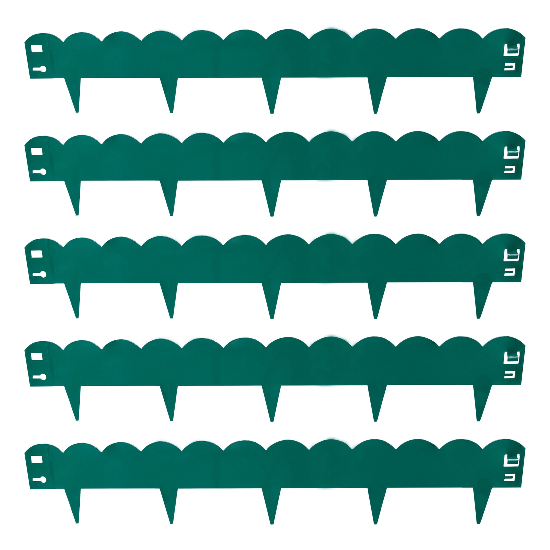 Sunnydaze Scalloped 7.25" x 41.75" Green Steel Landscape Edging Border (5 Pack)