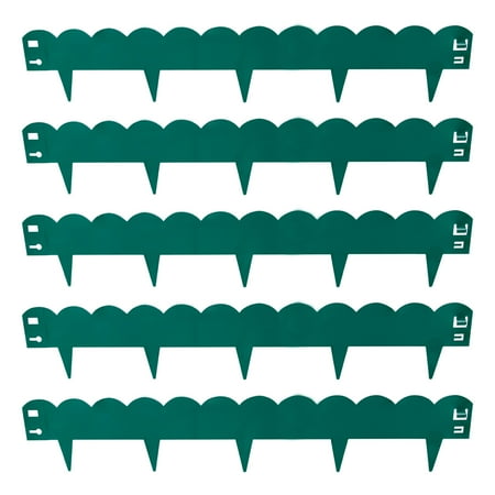 Sunnydaze Scalloped 7.25" x 41.75" Green Steel Landscape Edging Border (5 Pack)