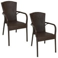 thumbnail image 1 of Sunnydaze Segesta Plastic Outdoor Dining Armchair - Set of 2, Wenge, 1 of 11