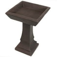 thumbnail image 1 of Sunnydaze Simply Square Freestanding Glass Fiber Reinforced Concrete Outdoor Bird Bath, Brown, 1 of 17