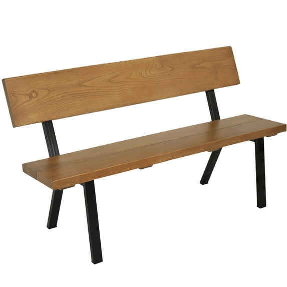Sunnydaze Slat-Back European Chestnut Garden Bench