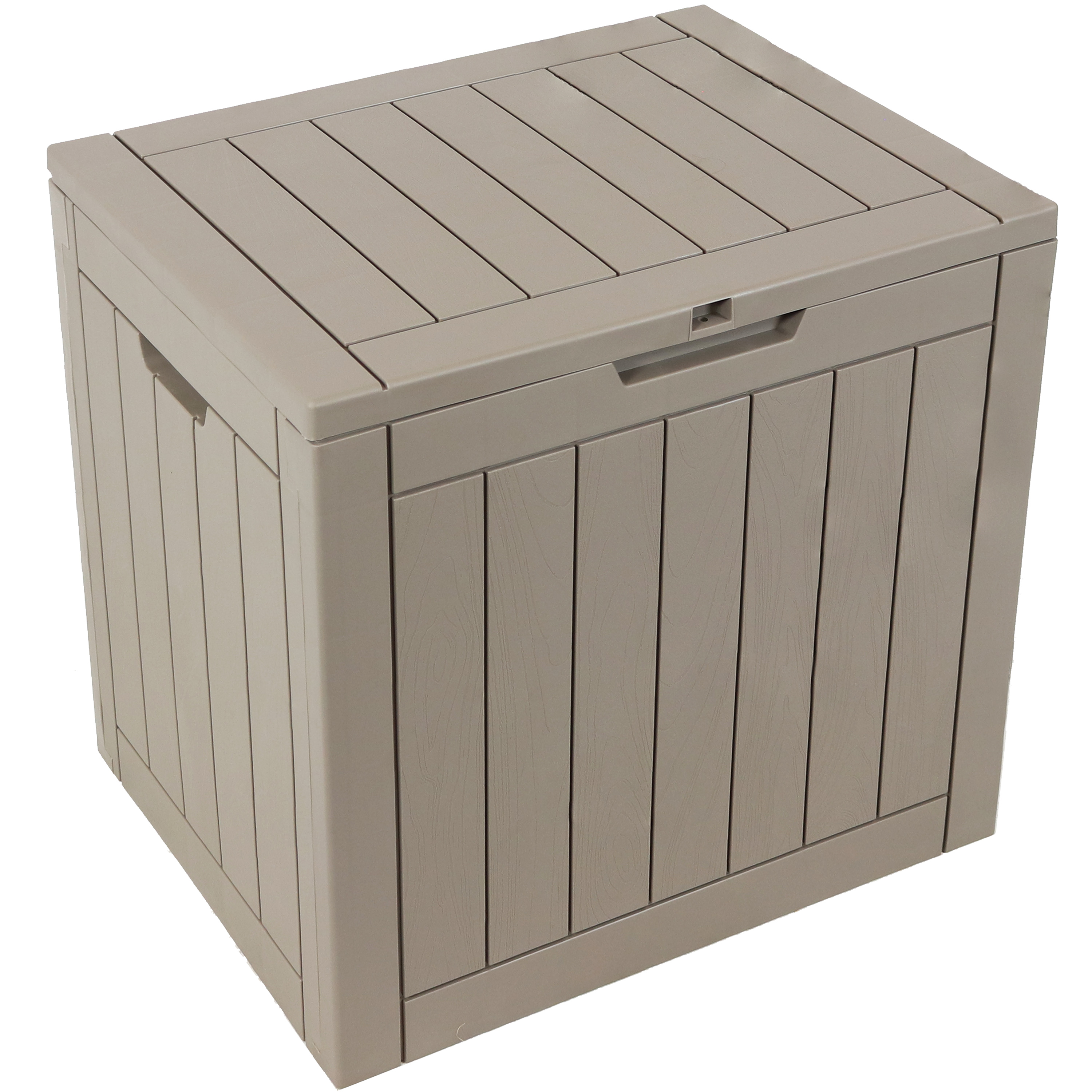 Sunnydaze Small Deck Box with Storage and Lockable Lid - 32 Gal. - Driftwood - image 1 of 15