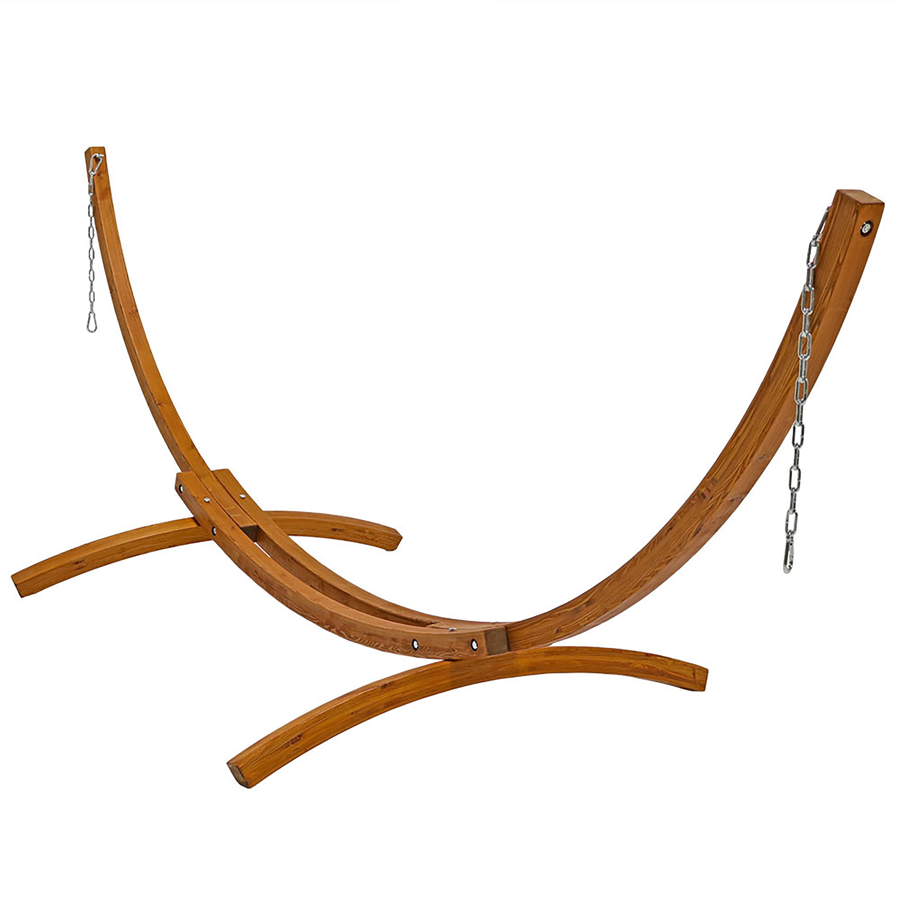 12 ft Curved Larch Wood Hammock Stand with Chains
