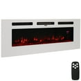 thumbnail image 1 of Sunnydaze Sophisticated Hearth 50" x 18.75" Wall-Mount/Recessed Electric Indoor Fireplace, White, 1 of 10