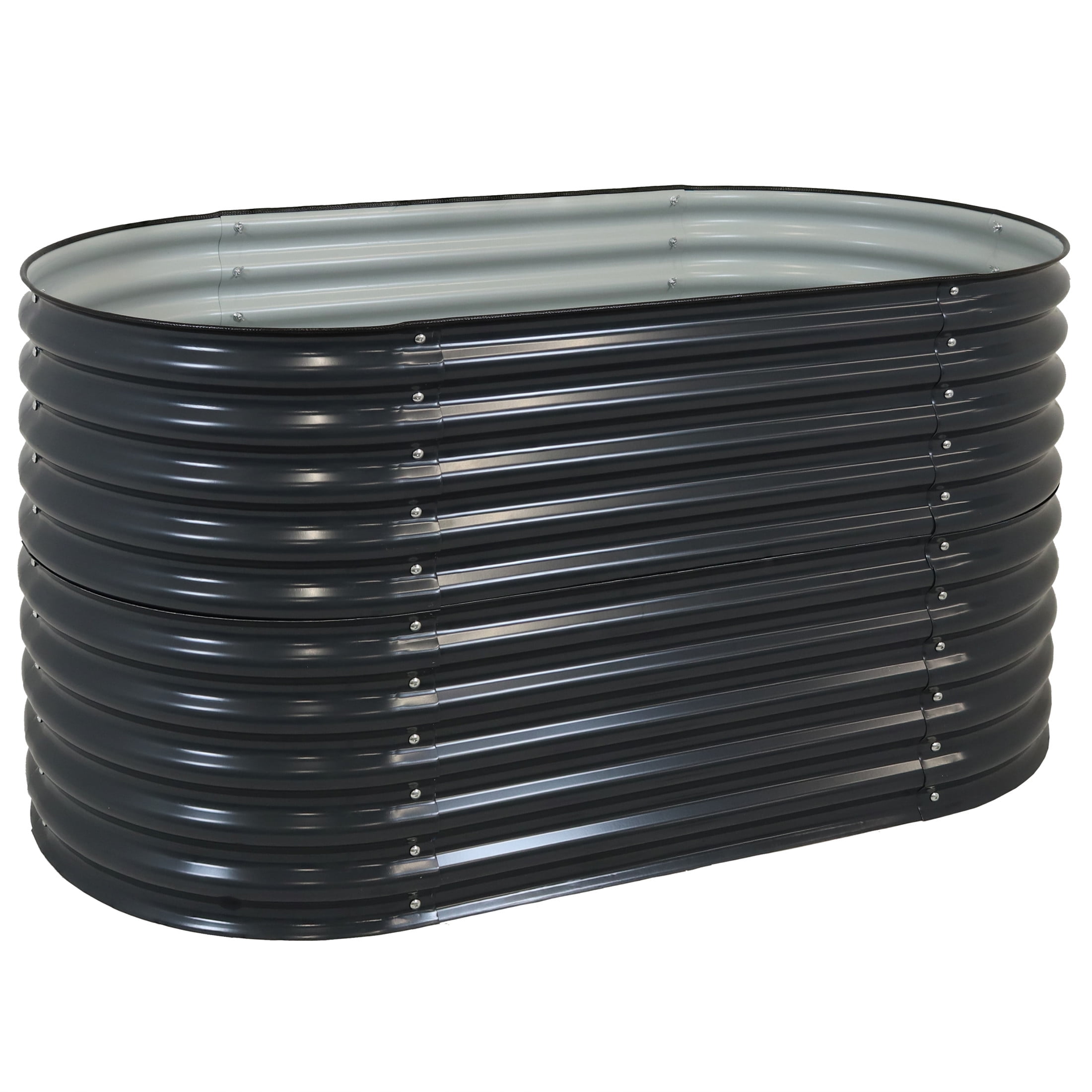 Large Dark Gray Galvalume Steel Raised Garden Bed