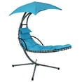 thumbnail image 1 of Sunnydaze Steel Outdoor Floating Chaise Lounge Chair with Canopy - Teal, 1 of 16