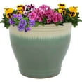 thumbnail image 1 of Sunnydaze Studio 15" x 15" x 12.5" Round Seafoam Ceramic Outdoor Planter, 1 of 13