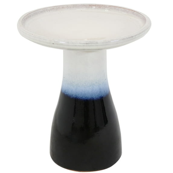 Sunnydaze Subtle Transitions Freestanding Ceramic Outdoor Bird Bath, UV-Resistant Twilight