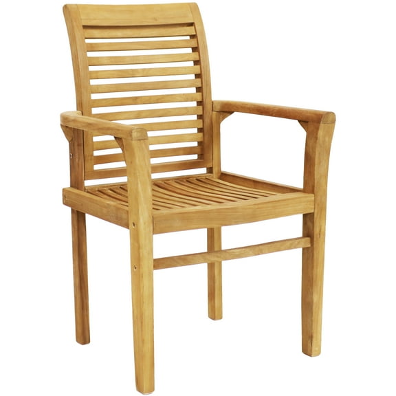 Sunnydaze Teak Outdoor Dining Armchair