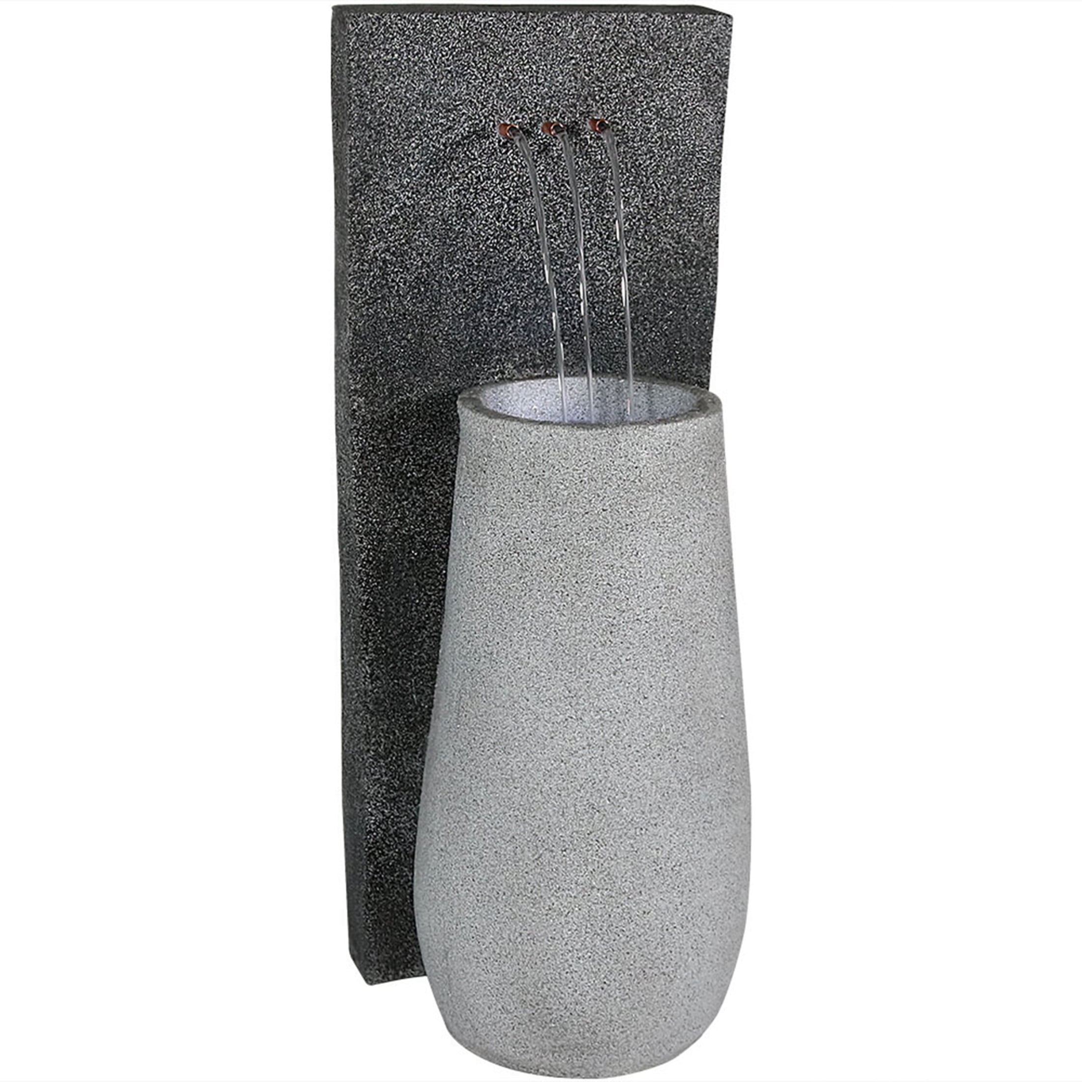 Sunnydaze Three Stream Monterno Polyresin Outdoor Water Fountain with Lights