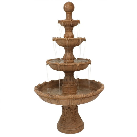 Sunnydaze Tiered Ball Traditional Resin 4-Tier Outdoor Water Fountain
