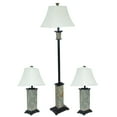 thumbnail image 1 of Sunnydaze Timeless Abode 3-Piece Floor and Table Lamp Set, Gray Slate with White Shade, 1 of 16