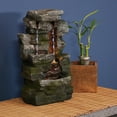 thumbnail image 1 of Sunnydaze Towering Cave Waterfall Indoor Tabletop Fountain with LED - 14", 1 of 9