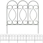 Sunnydaze 5-Panel Traditional Garden Border Fence Set - Decorative Garden Fence Panels - 24" W x 24" D Per Panel - 10ft L - Black