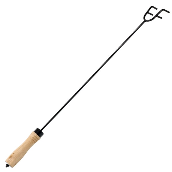 Sunnydaze Traditional Steel Fire Pit Poker with Wood Handle