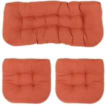 Sunnydaze Tufted 3-Piece Indoor/Outdoor Settee Cushion Set - Burnt Orange