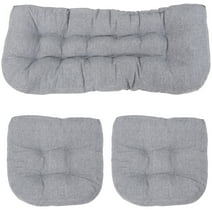 Sunnydaze Tufted 3-Piece Indoor/Outdoor Settee Cushion Set - Gray