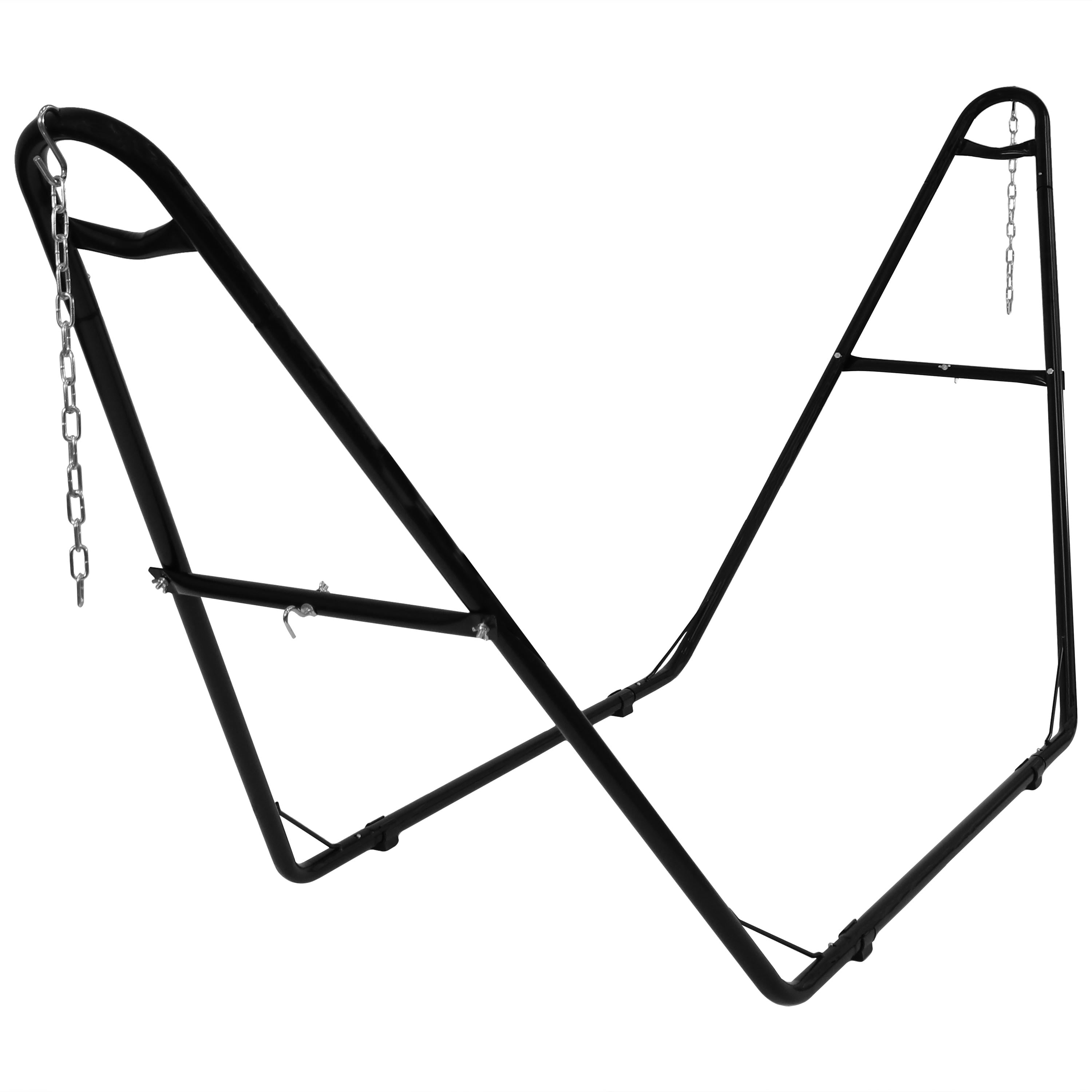 Black Powder-Coated Steel Universal Hammock Stand for 9 to 14 Feet