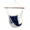 thumbnail image 1 of Sunnydaze Victorian Polyester Hammock Hanging Chair with Cushion - Navy Blue, 1 of 6