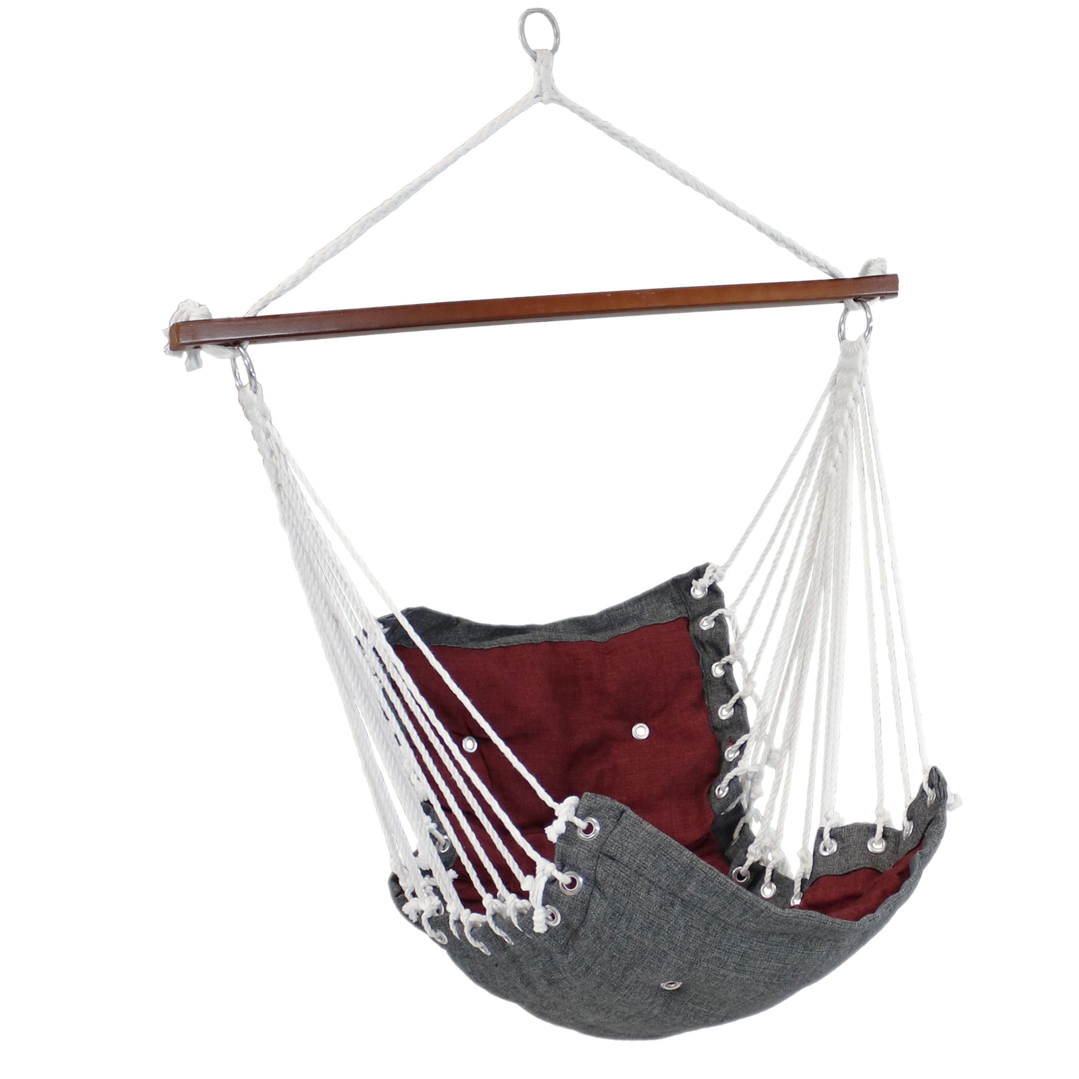 Victorian Red Polyester Hanging Chair with Cushions