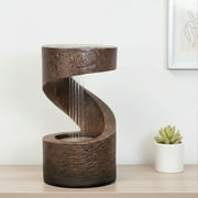 Sunnydaze Winding Showers Modern Brown Polyresin Tabletop Fountain