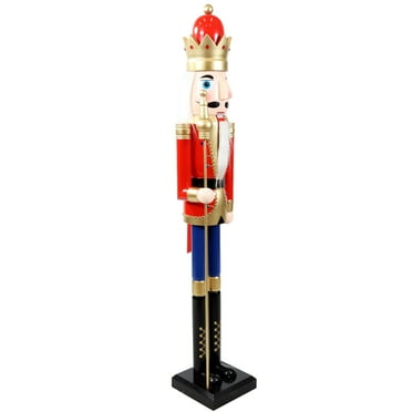 Sunnydaze Wooden Arnold the Strong Christmas Nutcracker Statue, 48"