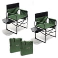 thumbnail image 1 of Sunnyfeel 2 Pack Folding Camping Chair with Side Table, Cup Holder, 300 lb Capacity, Mesh, Green, 1 of 8