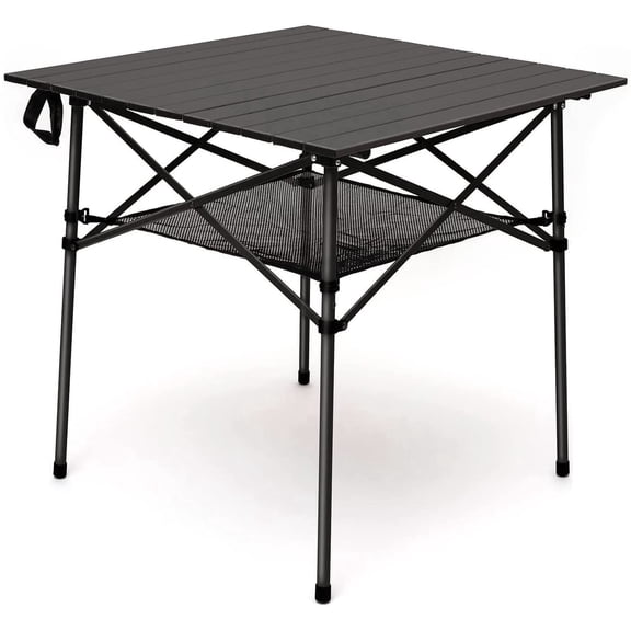 Sunnyfeel Extremely Lightweight Camping Table with Mesh Storage Net, Brown