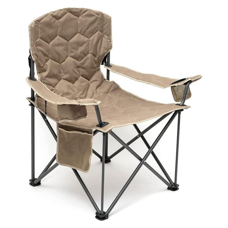 Sunnyfeel Oversized Heavy Duty Folding Padded Outdoor Camping Chair Khaki