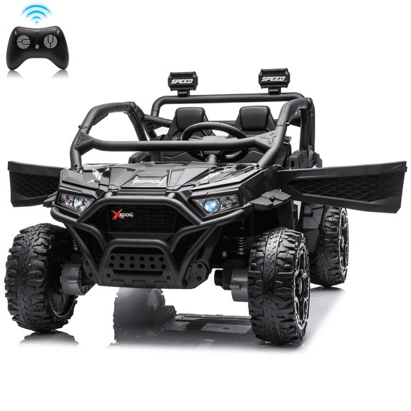 Sunnyfree 24 Volt Ride on Toys for Kids, 4WD 2 Seater Electric UTV Ride on Car with 800W Powerful Motors, Remote Control, Power Car Wheels, Four-Wheel Suspension, Bluetooth Music, LED Lights, Black