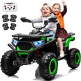 thumbnail image 1 of Sunnyfree 24V Kids 4 Wheeler ATV with Remote Control, 800W Ride on Toys, 4WD Powered Quad Car w/ Bluetooth Music, 3 Speeds, Spring Suspension, Green, 1 of 8
